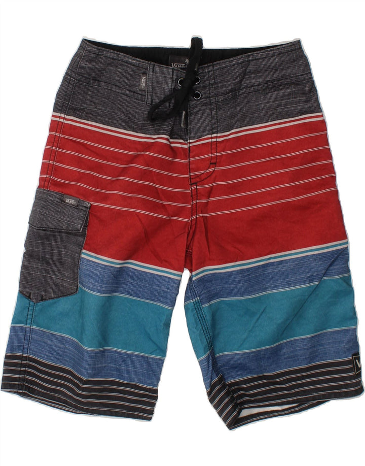 VANS Boys Swimming Shorts 7-8 Years W24 Multicoloured Striped Polyester Vintage Vans and Second-Hand Vans from Messina Hembry 