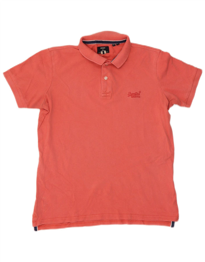 Męska koszulka polo Superdry, średnia, różowa, bawełniana