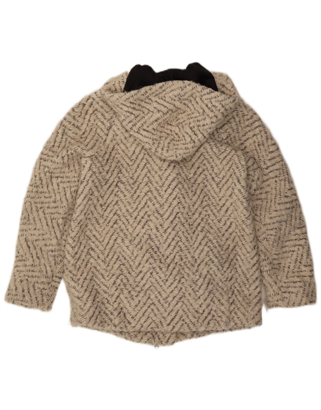 Max & Co. Damski płaszcz oversize z kapturem UK 6 XS Off White Chevron