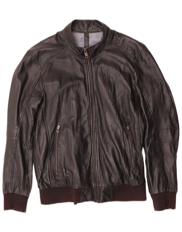 CONBIPEL Męska kurtka skórzana IT 52 duża czarna skóra