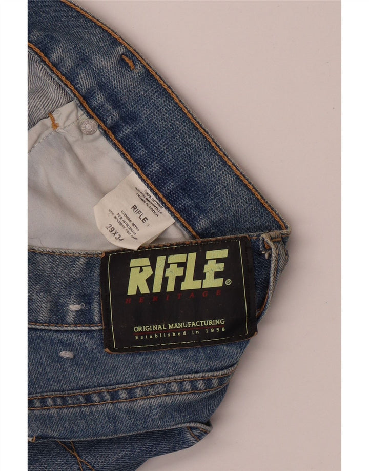 Damskie proste dżinsy RIFLE W29 L34 Niebieskie bawełniane