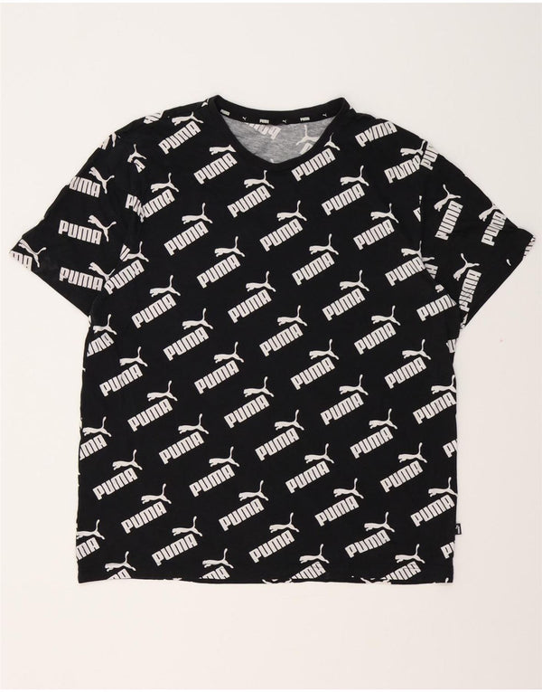 Męska koszulka z grafiką PUMA, średnia czarna bawełniana