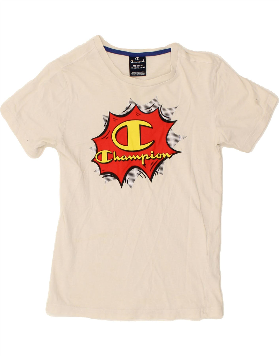 CHAMPION Boys Graphic T-Shirt Top 9-10 Years Medium  White Cotton Vintage Champion and Second-Hand Champion from Messina Hembry 
