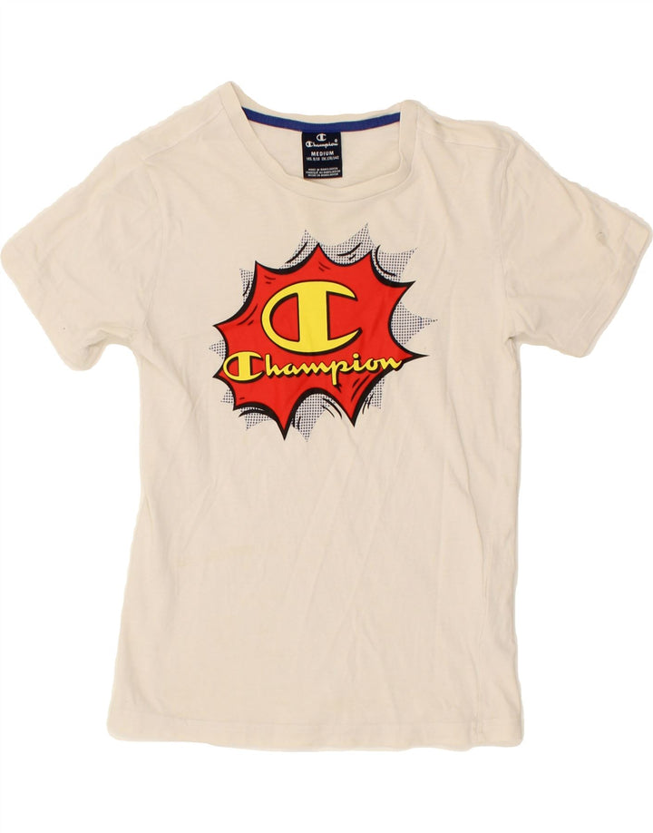 CHAMPION Boys Graphic T-Shirt Top 9-10 Years Medium  White Cotton Vintage Champion and Second-Hand Champion from Messina Hembry 