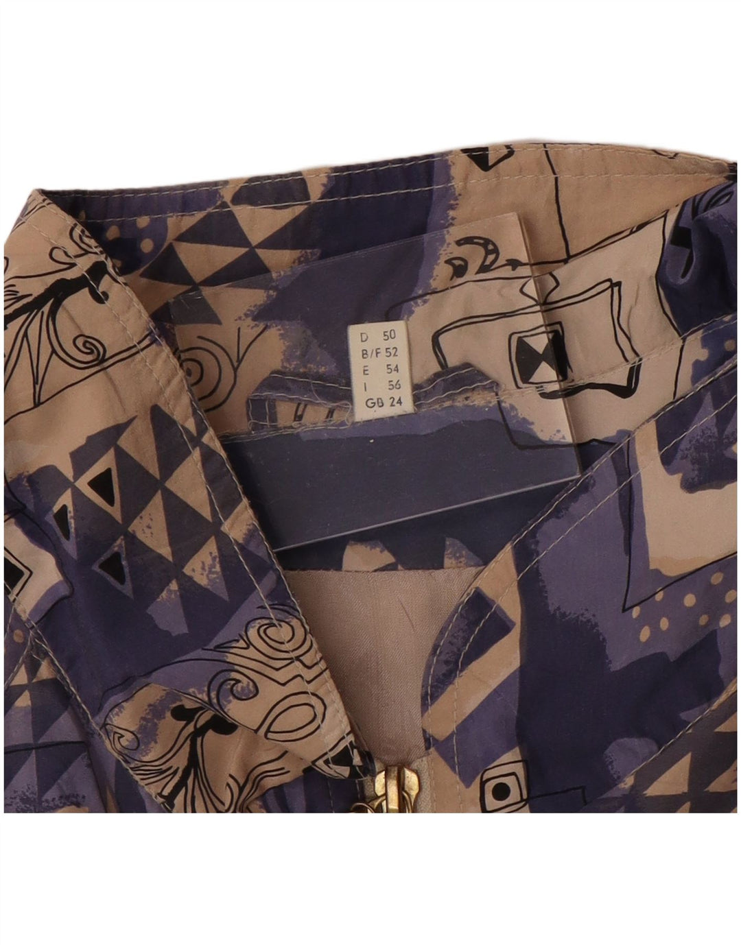 VINTAGE Womens Abstract Pattern Utility Jacket UK 24 4XL Purple