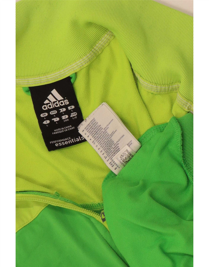 Adidas Męska kurtka dresowa Climalite Top, duża, zielona, z blokami kolorów