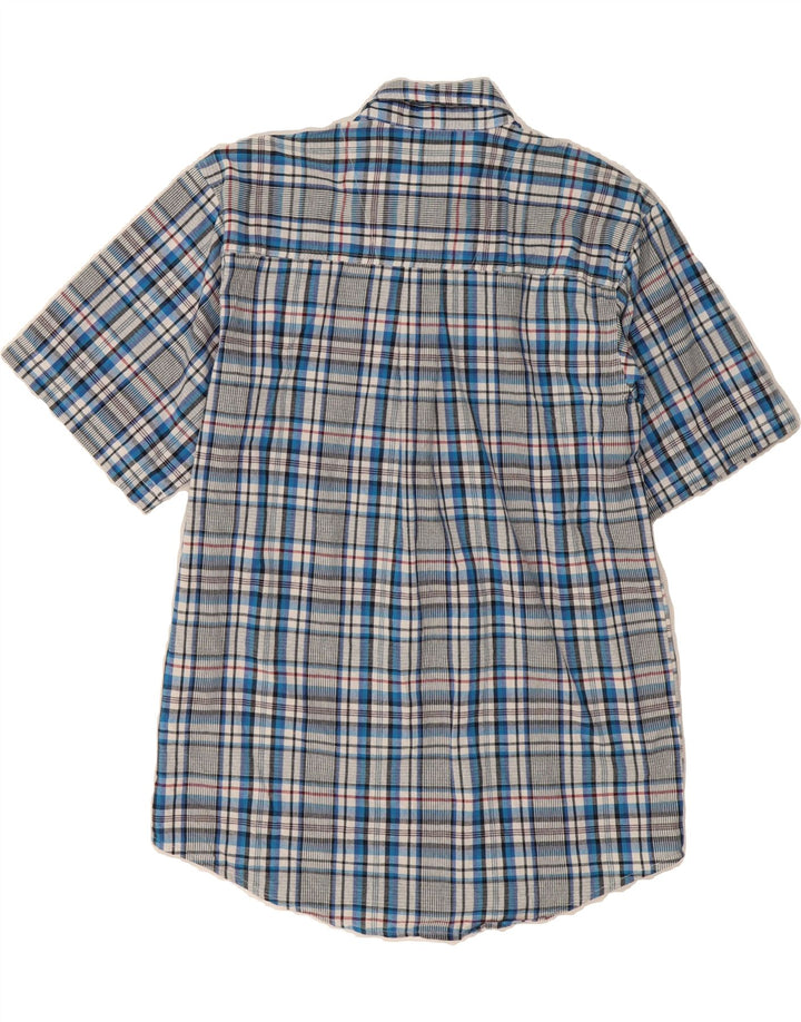 WRANGLER Mens Short Sleeve Shirt Medium Blue Check Cotton Vintage Wrangler and Second-Hand Wrangler from Messina Hembry 