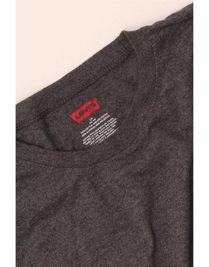 Koszulka męska Levi's Top UK 42/44, duża, szara bawełna