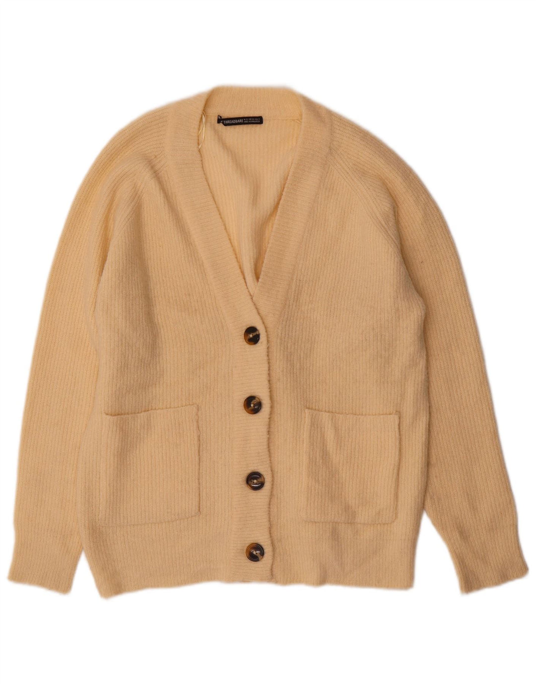 Sweter damski oversize Threadbare UK 6 XS, beżowy, akrylowy