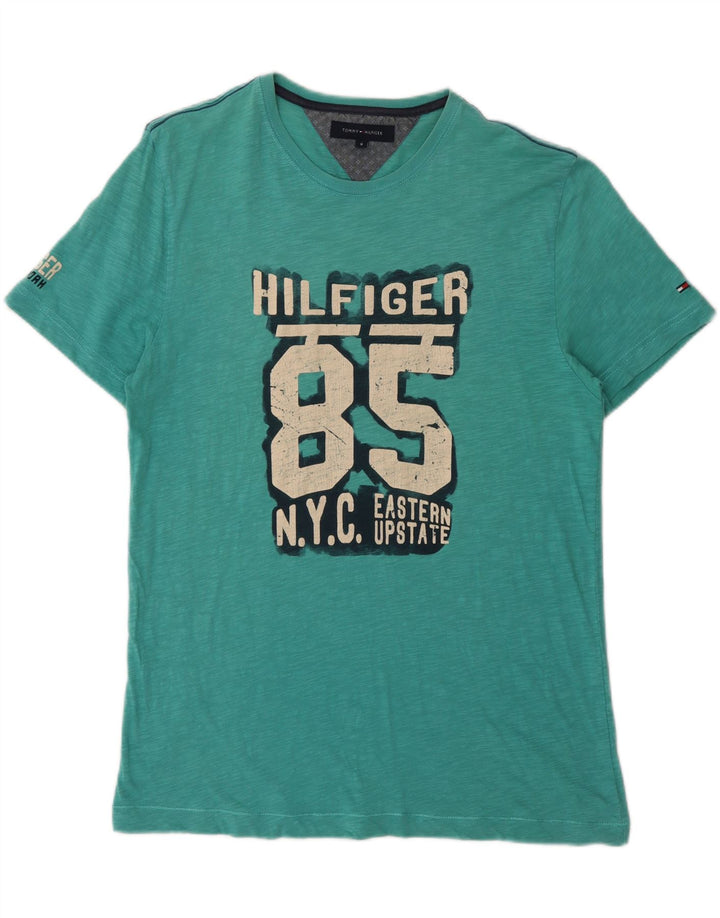 Męski T-shirt z grafiką Tommy Hilfiger, średni zielony