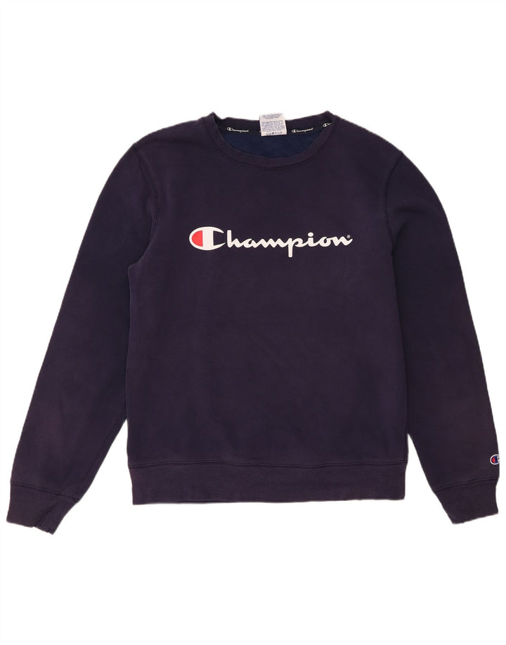 Męska bluza z grafiką Champion, mała, granatowa, bawełniana