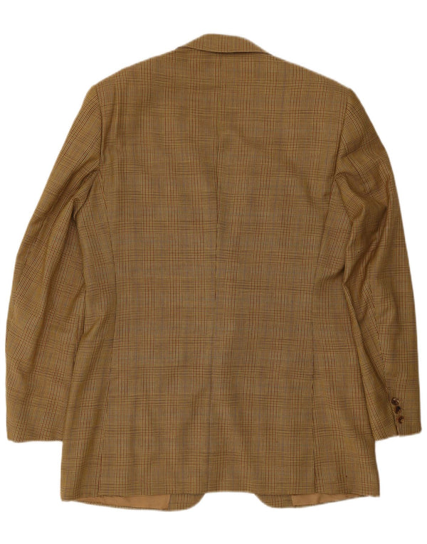 Męska marynarka zapinana na 2 guziki Gieves & Hawkes UK 42 XL, brązowa wełna w pepitkę