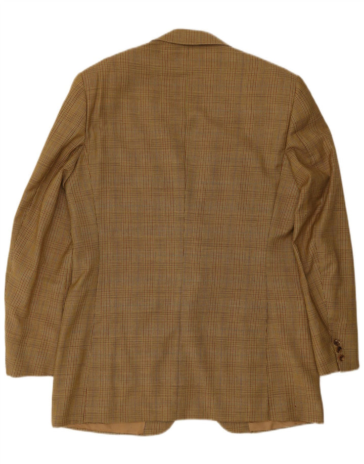 Męska marynarka zapinana na 2 guziki Gieves & Hawkes UK 42 XL, brązowa wełna w pepitkę