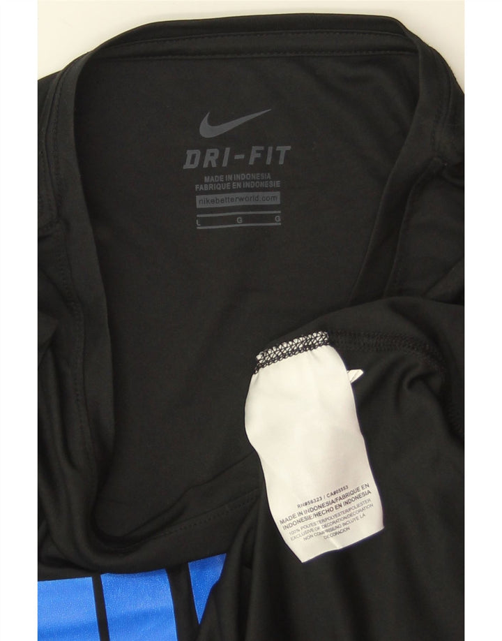 Damski T-shirt NIKE Dri Fit Graphic Top UK 14, duży, czarny poliester