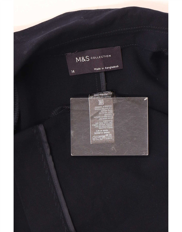 Marks & Spencer Damska marynarka z rękawami 3/4 i otwartymi, UK 14, średni granat