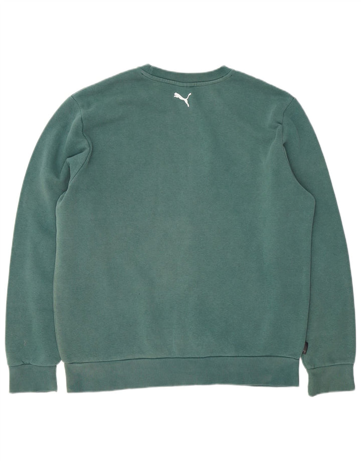Męska bluza z grafiką Puma, duża, zielona bawełna
