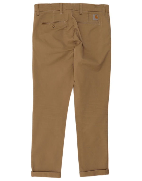 Męskie spodnie Chino Carhartt Slim Fit W33 L32 Beżowa bawełna