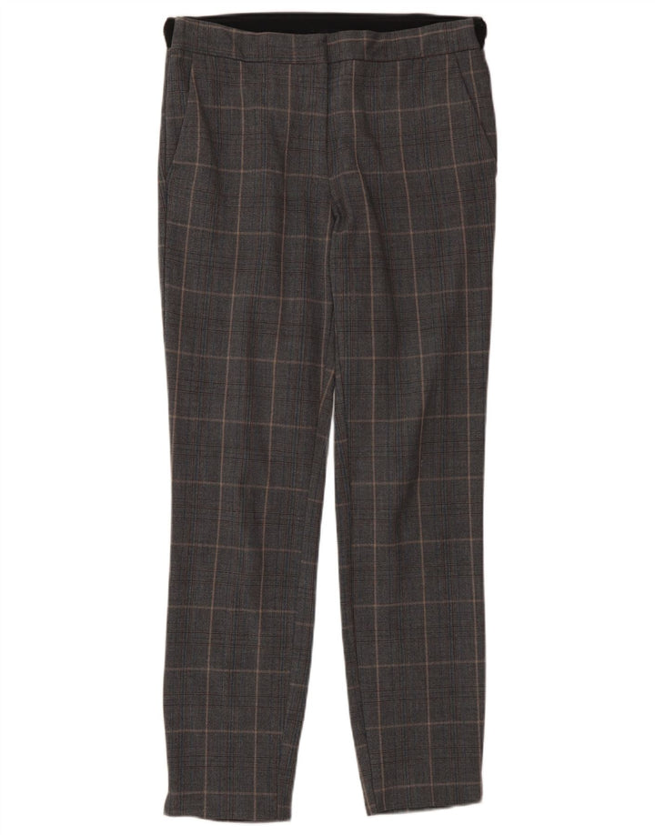 Damskie spodnie garniturowe Zara XS W24 L27 Szara krata, poliester