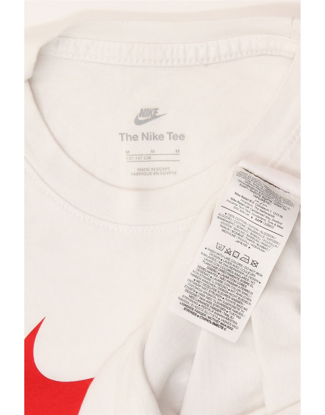 Chłopięcy T-shirt z grafiką Nike, 10-11 lat, średnia biała bawełna