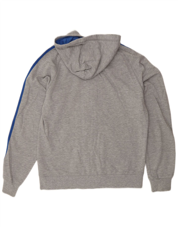 Adidas Męski sweter z kapturem i zamkiem błyskawicznym, średnioszary, bawełniany