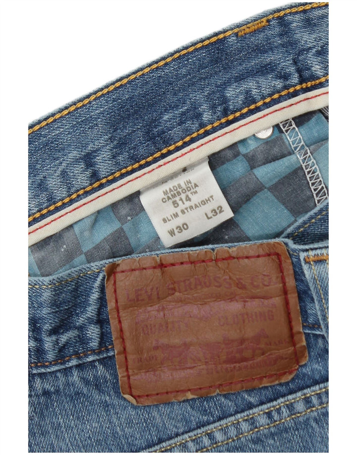 Męskie jeansy Levi's 514 Straight W30 L30 Niebieskie bawełniane