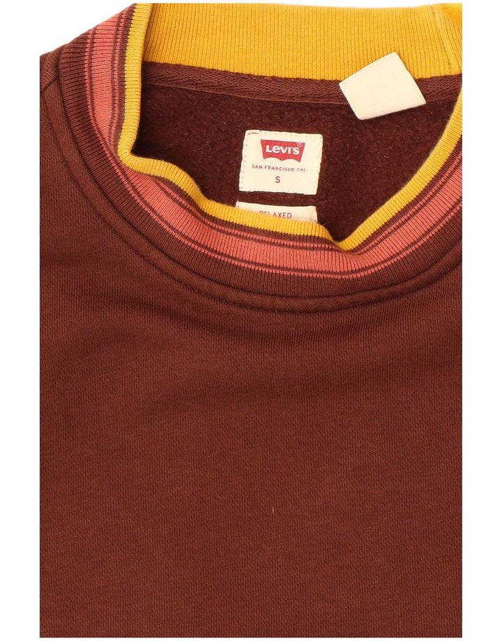 Męska bluza Levi's o swobodnym kroju, mała, brązowa, bawełniana w bloki kolorów