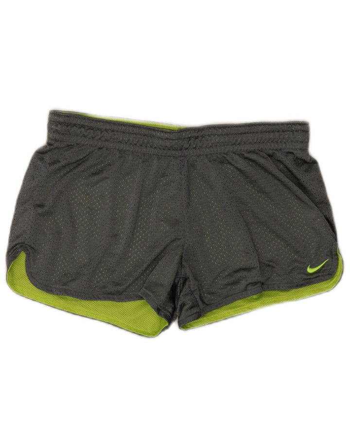 Damskie spodenki sportowe Nike Dri Fit UK 10, małe, szare, poliestrowe