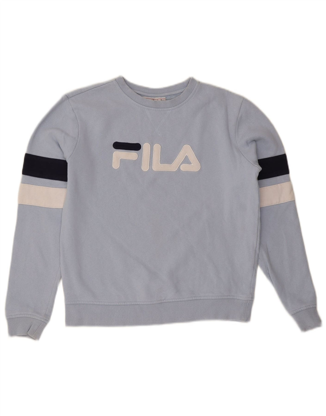 Damski sweter oversize FILA UK 10, mały, niebieski, z blokami kolorów