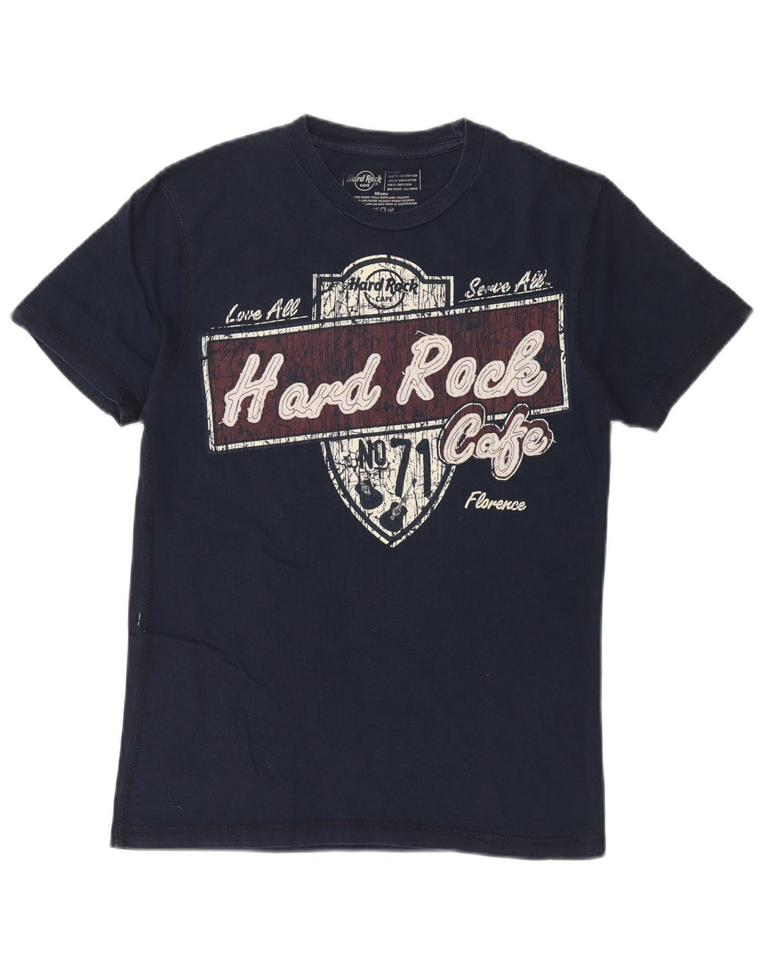 HARD ROCK CAFE Męski T-shirt z grafiką Florence, mały, granatowy, bawełniany