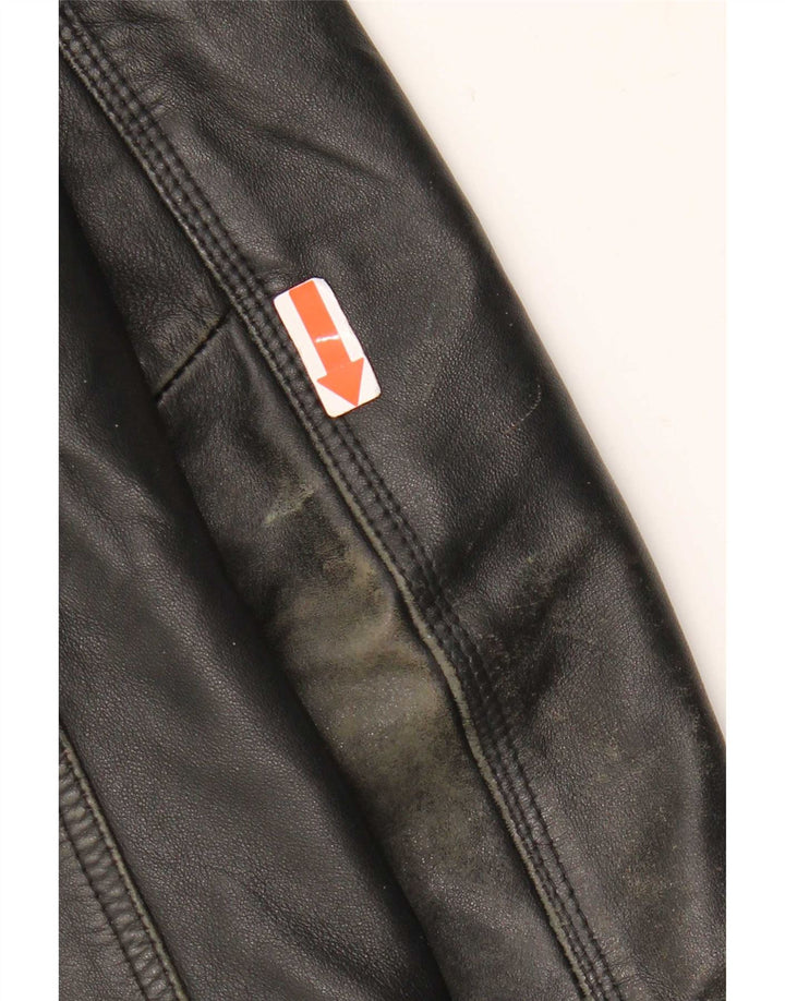 Selected Homme Mens Leather Jacket UK 40 Large Black