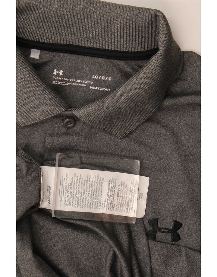Męska koszulka polo Under Armour Heat Gear, duża, szara, z poliestru