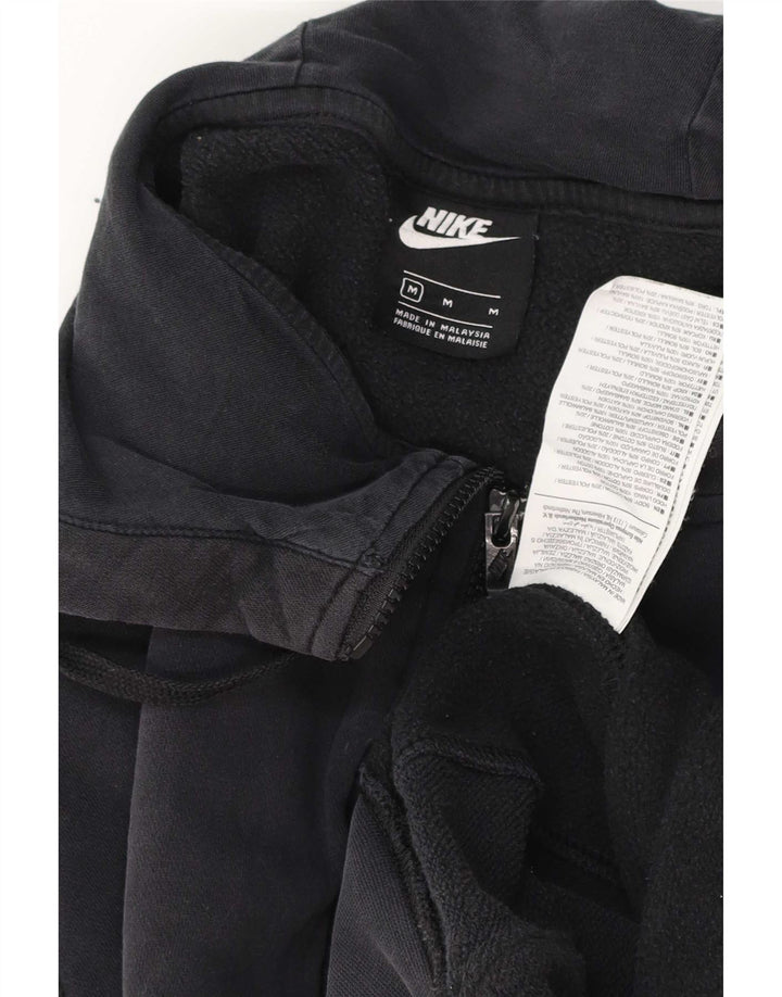 Męski sweter z kapturem i zamkiem błyskawicznym Nike, średni czarny, bawełniany