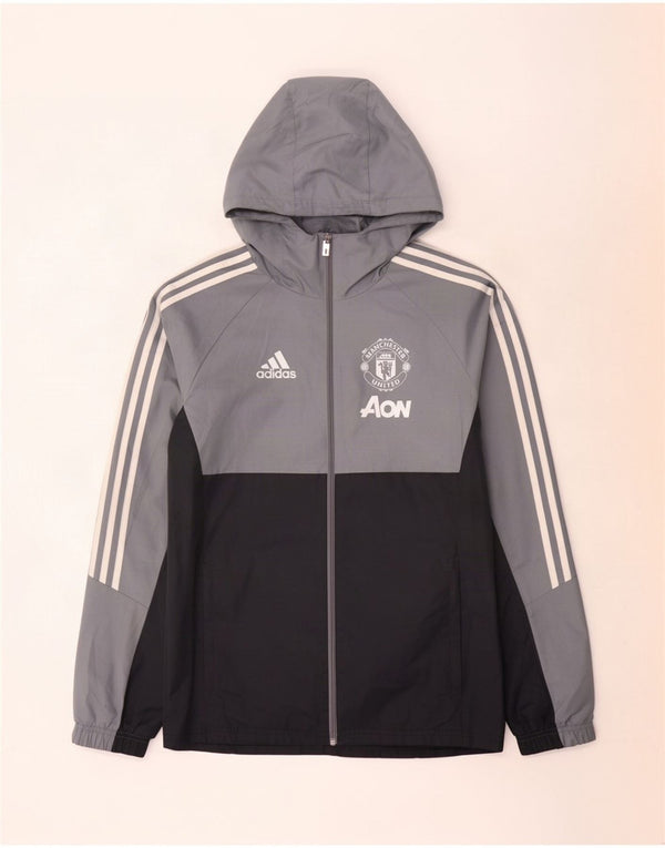 Męska bluza dresowa Adidas Manchester United z grafiką, mała, szara