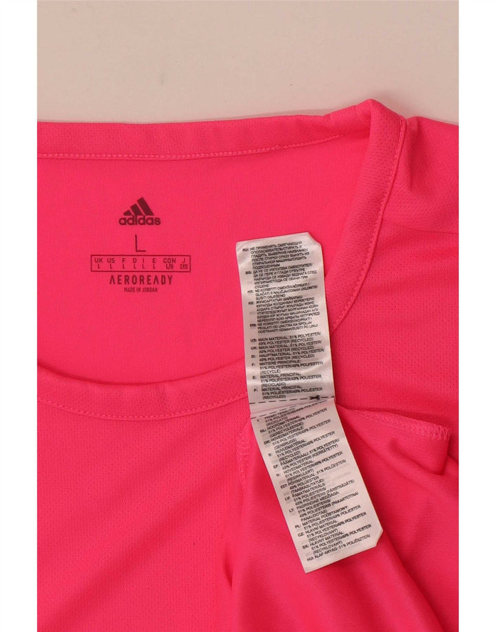 Męska koszulka Adidas Aeroready Top, duża, różowa, poliestrowa z blokami kolorów