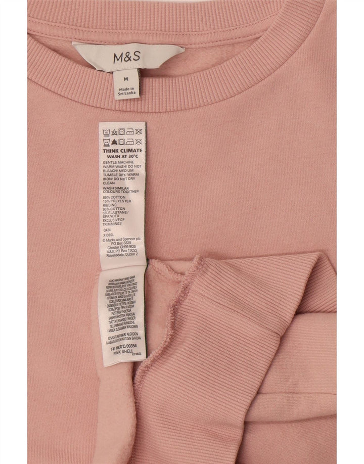Marks & Spencer Damski sweter oversize UK 14, średni, różowy, bawełniany