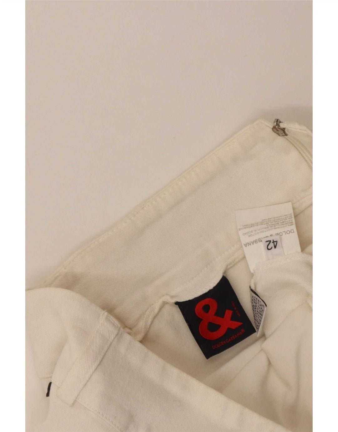 Dolce & Gabbana Damska prosta spódnica IT 42 Medium W30 Biała bawełna