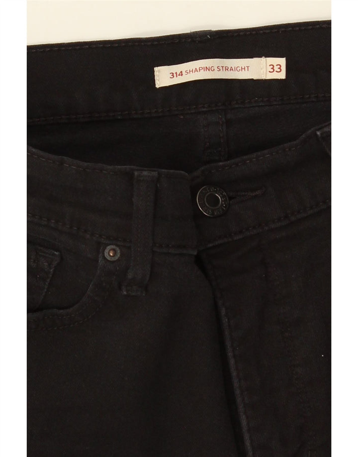 Damskie jeansy LEVI'S 314 modelujące proste W33 L30 czarne
