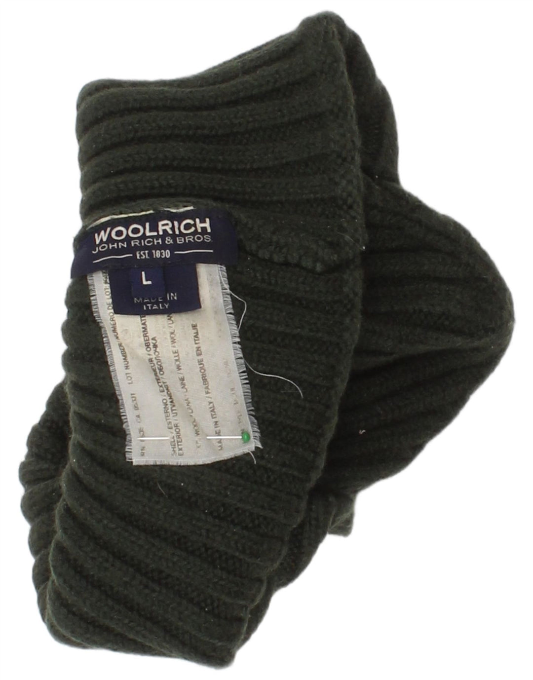Damska czapka typu beanie Woolrich, duża, zielona wełna
