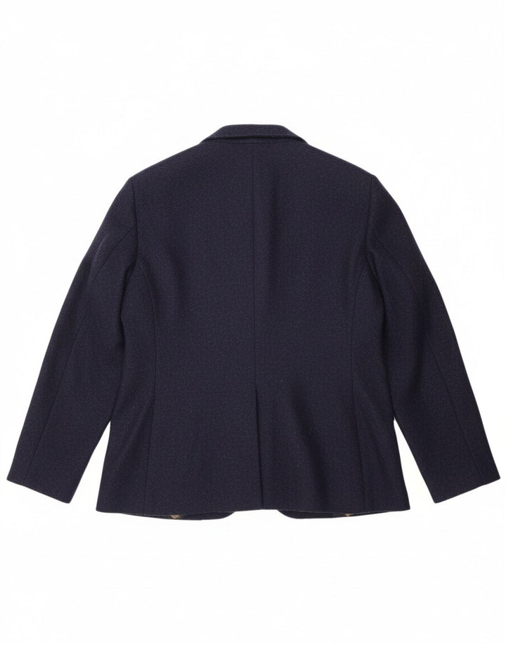 HENRY COTTONS Womens 3 Button Blazer Jacket IT 50 XL Navy Blue Wool