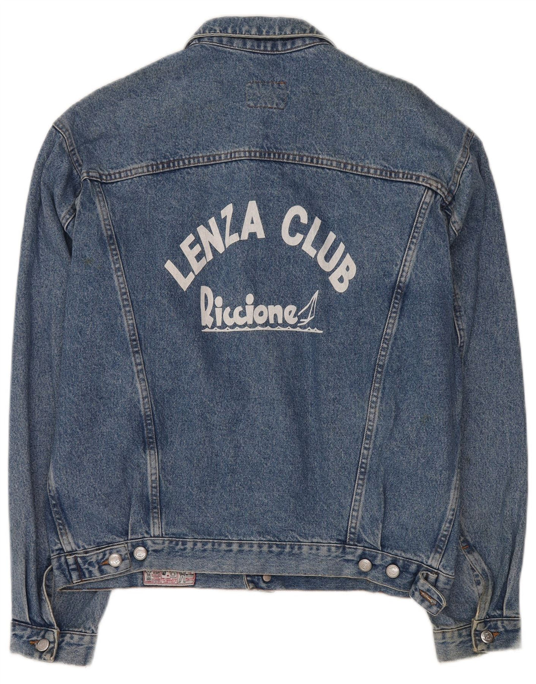 Męska kurtka dżinsowa Rifle Graphic UK 44 2XL niebieska retro