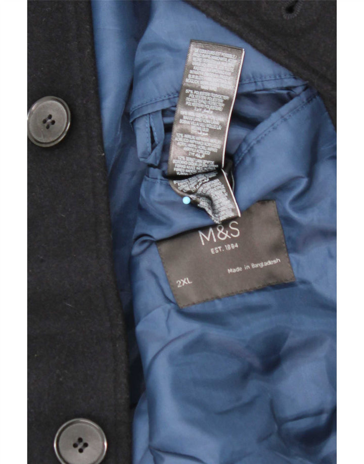 Marks & Spencer Płaszcz damski UK 20 2XL Granatowy poliester