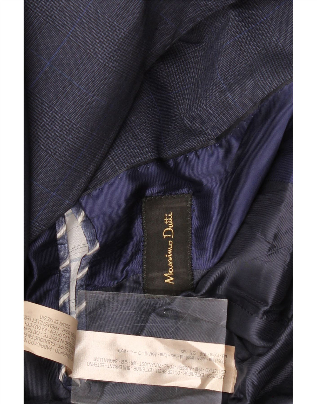 MASSIMO DUTTI Męska marynarka zapinana na 2 guziki EU 56 XL, granatowa pepitka