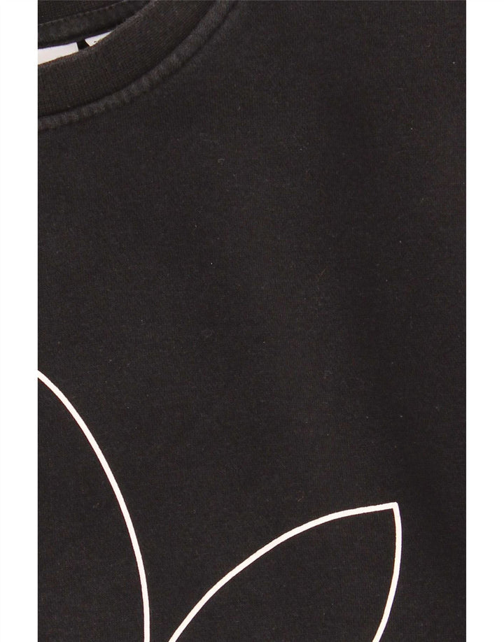 Adidas Męska bluza z grafiką, mała, czarna, bawełniana