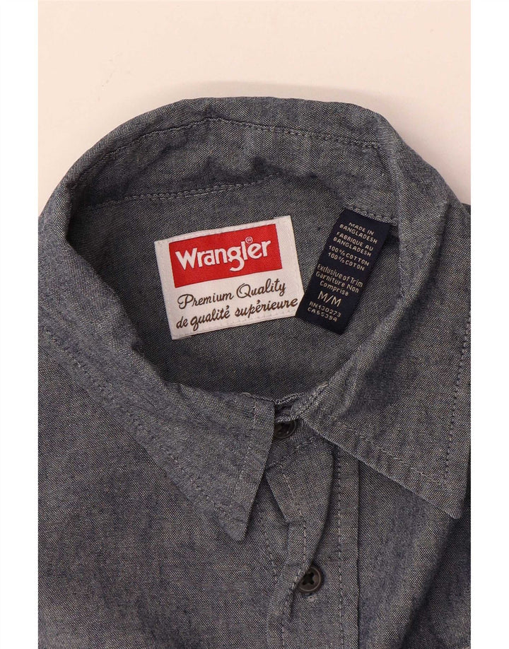 Koszula męska z krótkim rękawem Wrangler, średnia, granatowa, bawełniana