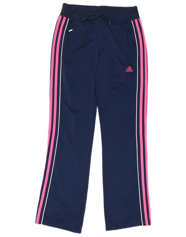 Damskie spodnie dresowe Adidas UK 8, małe, granatowe, poliestrowe