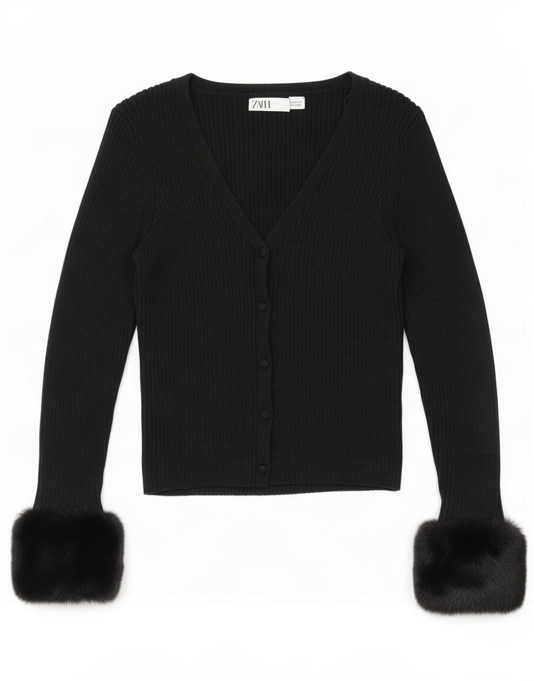 Sweter damski Zara Crop Cardigan UK 12, średni czarny