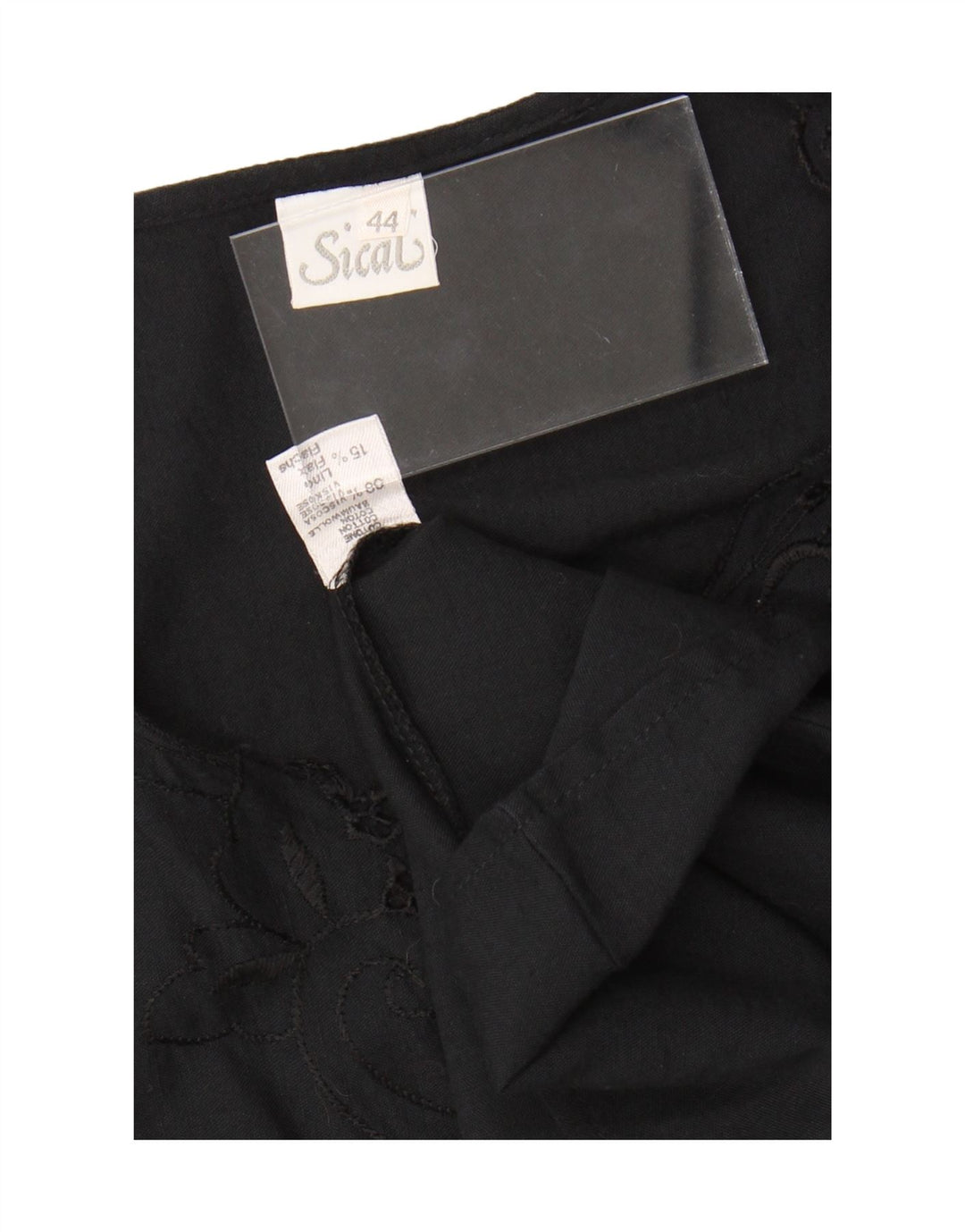 Bluzka damska VINTAGE IT 44 Średnia czarna bawełna w kwiaty