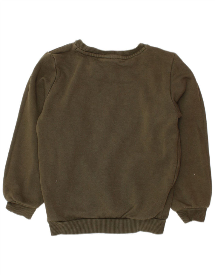 PUMA Boys Graphic Sweatshirt Jumper 3-4 Years Khaki Cotton