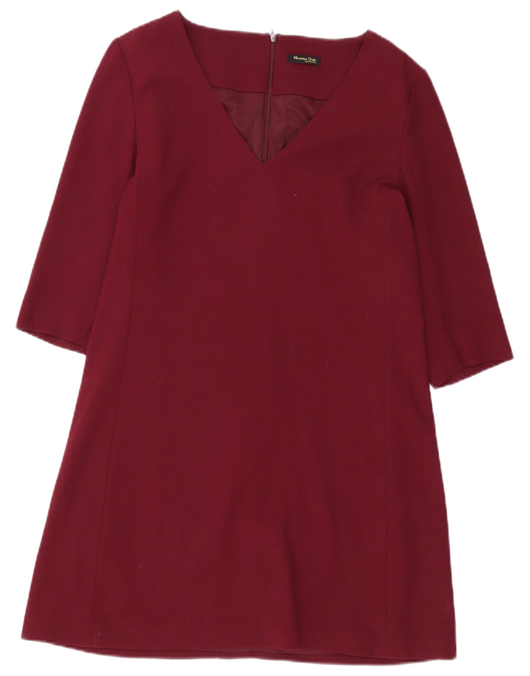 Sukienka damska Massimo Dutti z rękawem 3/4, EU 40, średni burgund