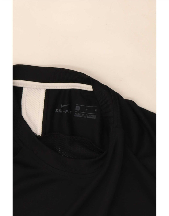 Męski T-shirt Nike Dri Fit Top, średni czarny poliester z blokami kolorów